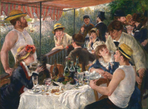 Charles Ephrussi is in the back of Renoir's famous work, having a chat.