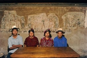 Chajul family with paintings in house