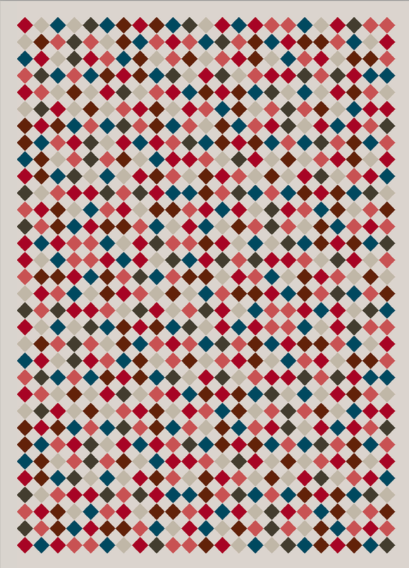 The frontspiece of the book showing multiple small diamonds of various colours arranged in a pattern